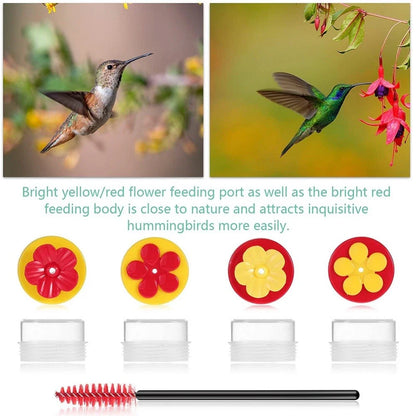 6 x Hummingbird Hand Feeders with 4 Brushes for Easy Feeding