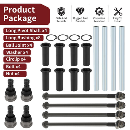 Set of 4 Front Upper A Arm Pivot Bushings for Polaris RZR 4 800 (2010–2014)