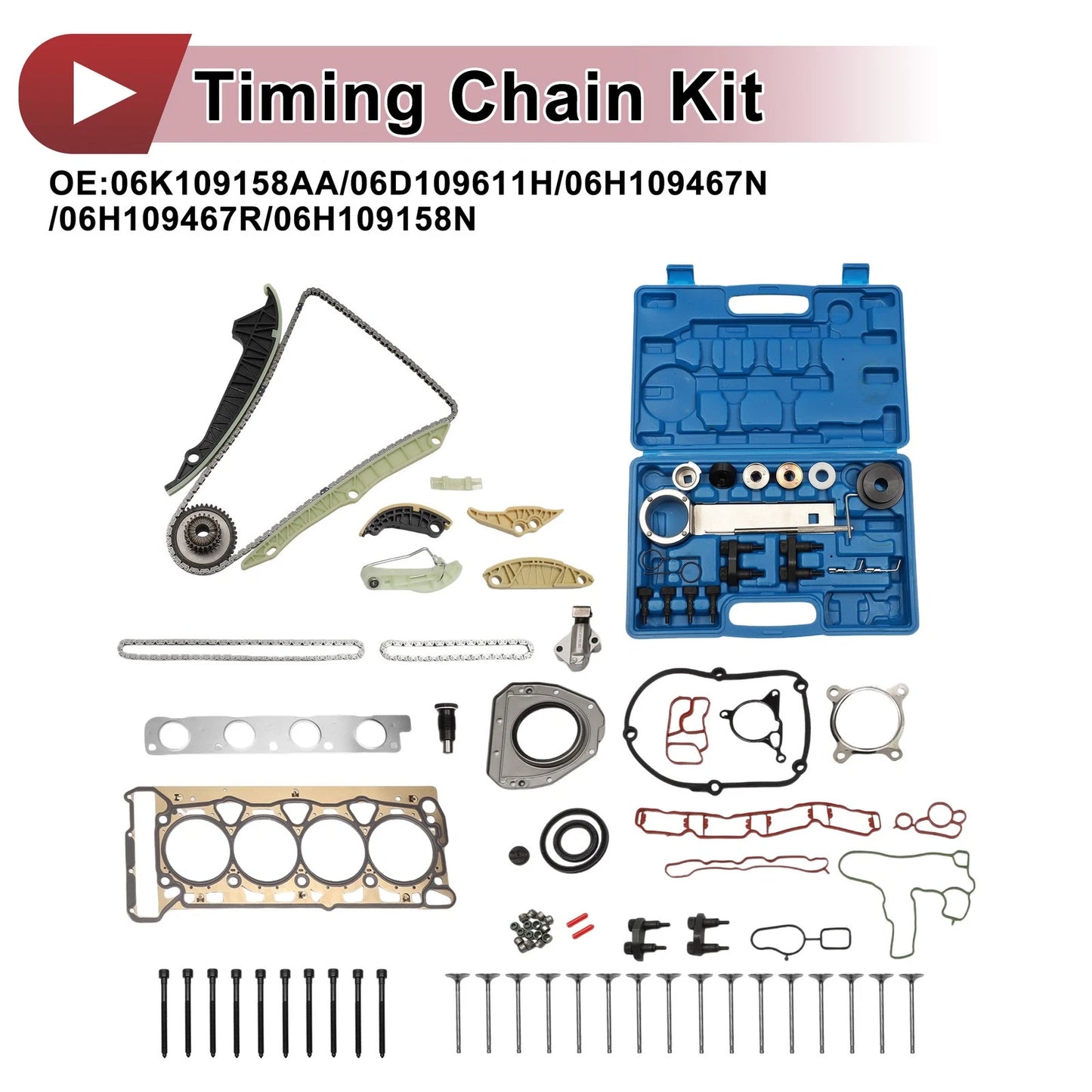 Timing Chain Kit No.06H109467N for Audi A4 A6 Q5 A3 A5, VW Golf Passat Jetta (2008–2016)