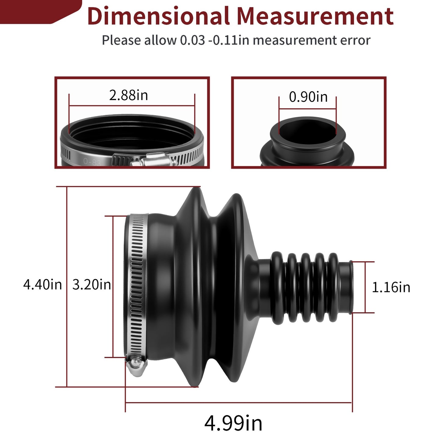 Drive Shaft Universal Boot for Suzuki QuadRunner 250 (1988–2002)