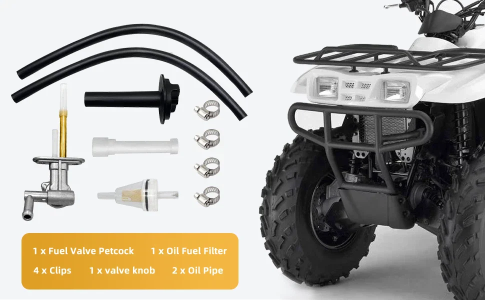 Fuel Valve Petcock W/ Filter Lever Screw for Kawasaki Prairie 360 (1999-2006)