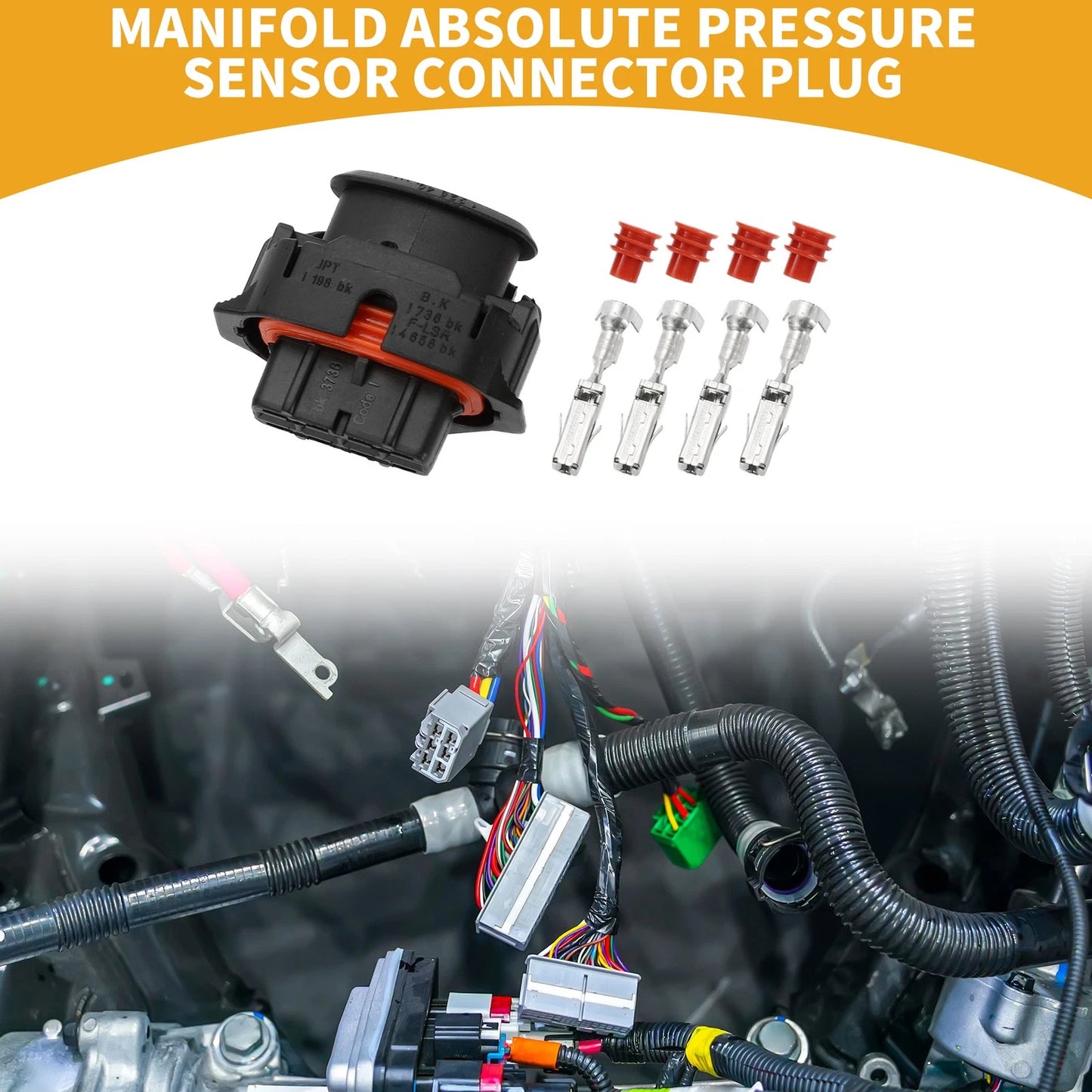 4 Pin Manifold Absolute Pressure Sensor Connector Plug for Chevrolet