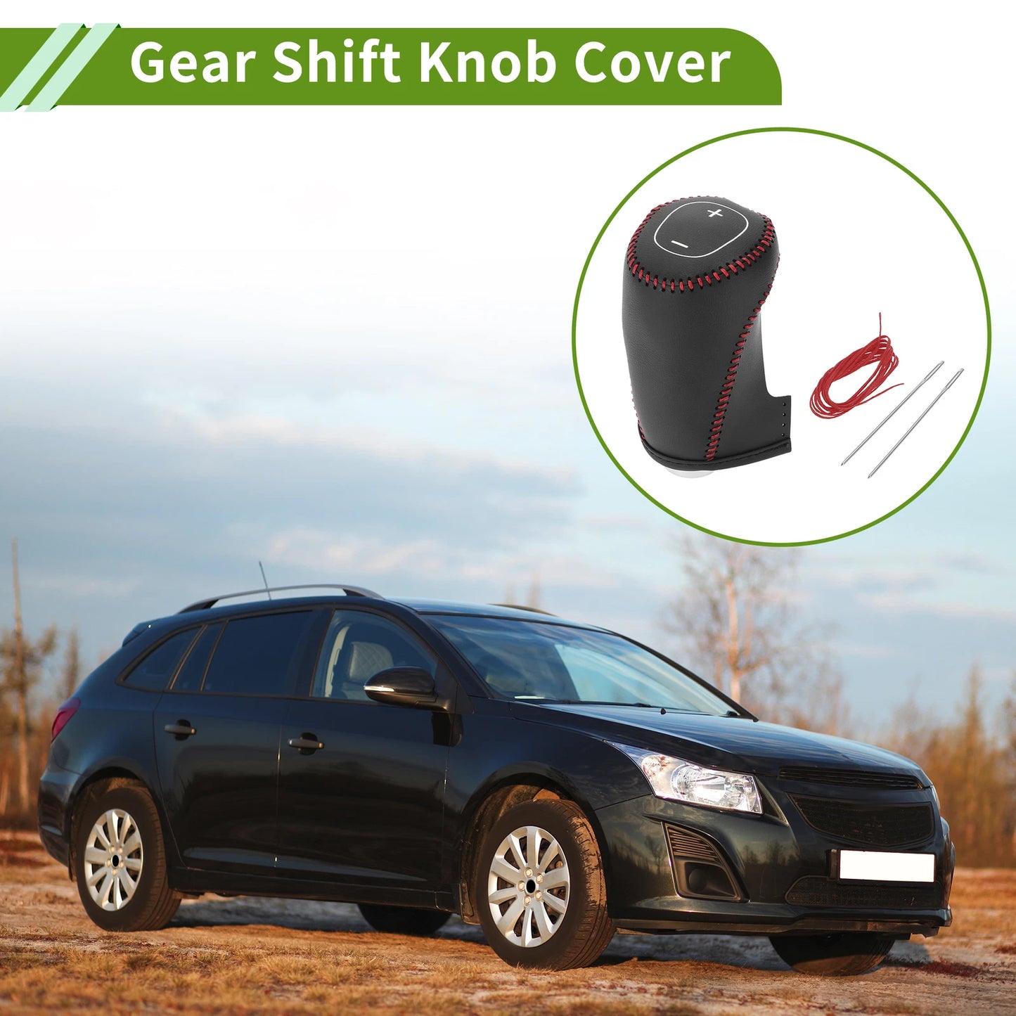 Gear Shift Knob Cover for Chevrolet Malibu (2016–2020) Black Red