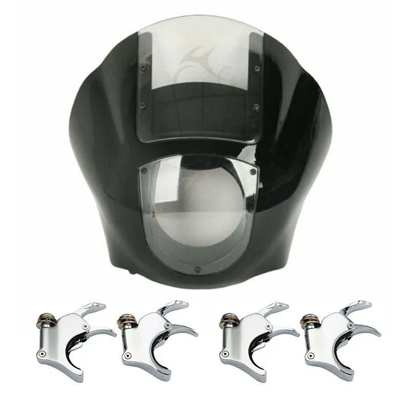 Quarter Headlight Fairing Windshield 49mm Fork Clamp for Harley Sportster Dyna
