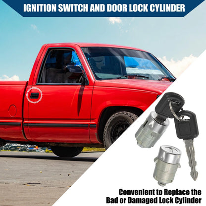 Front LH RH Door Lock Cylinder w/Key for Chevy GMC Cadillac (2000-2006)