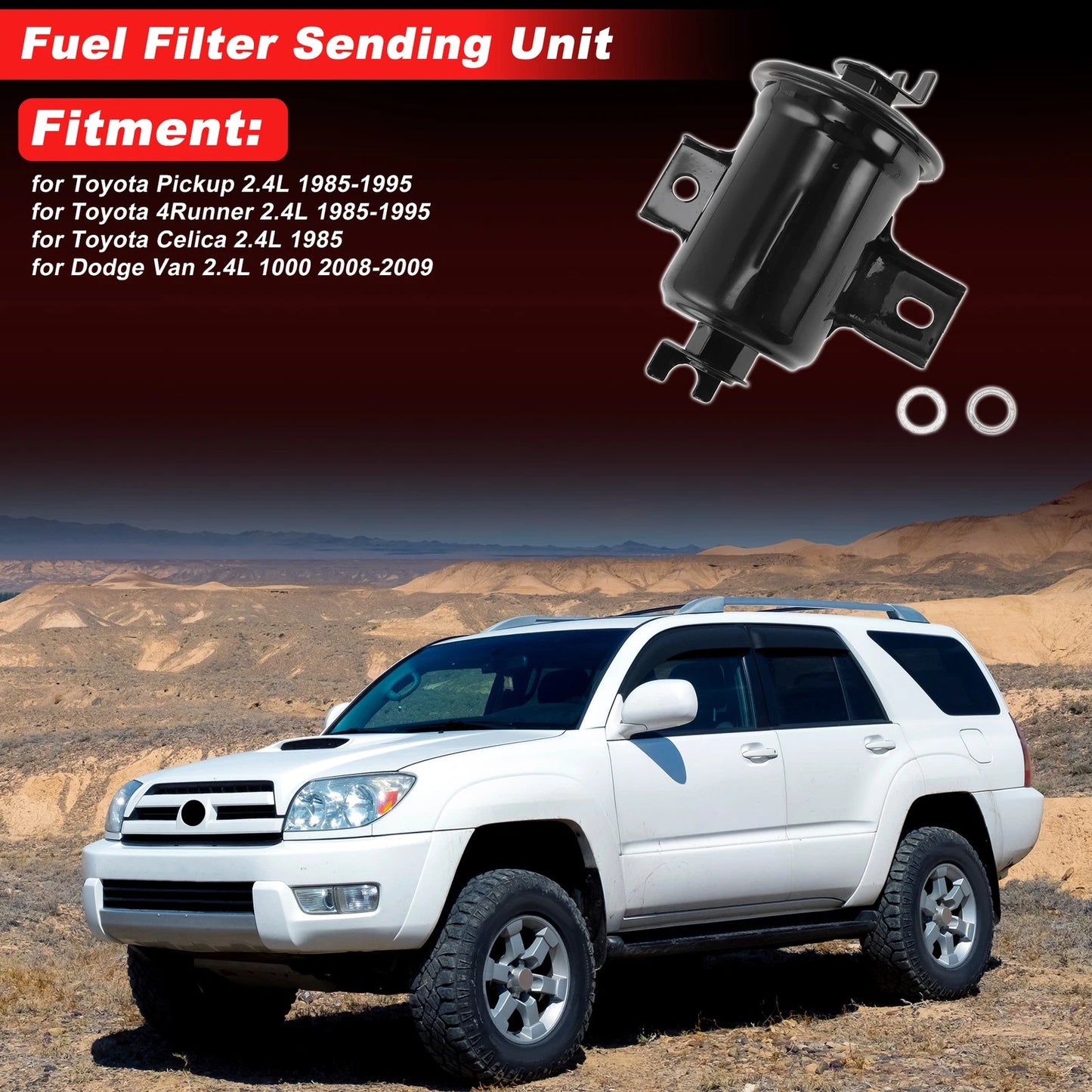 Fuel Filter Assembly for Toyota Pickup 2.4L (1985–1995) No. 2330035030 Metal