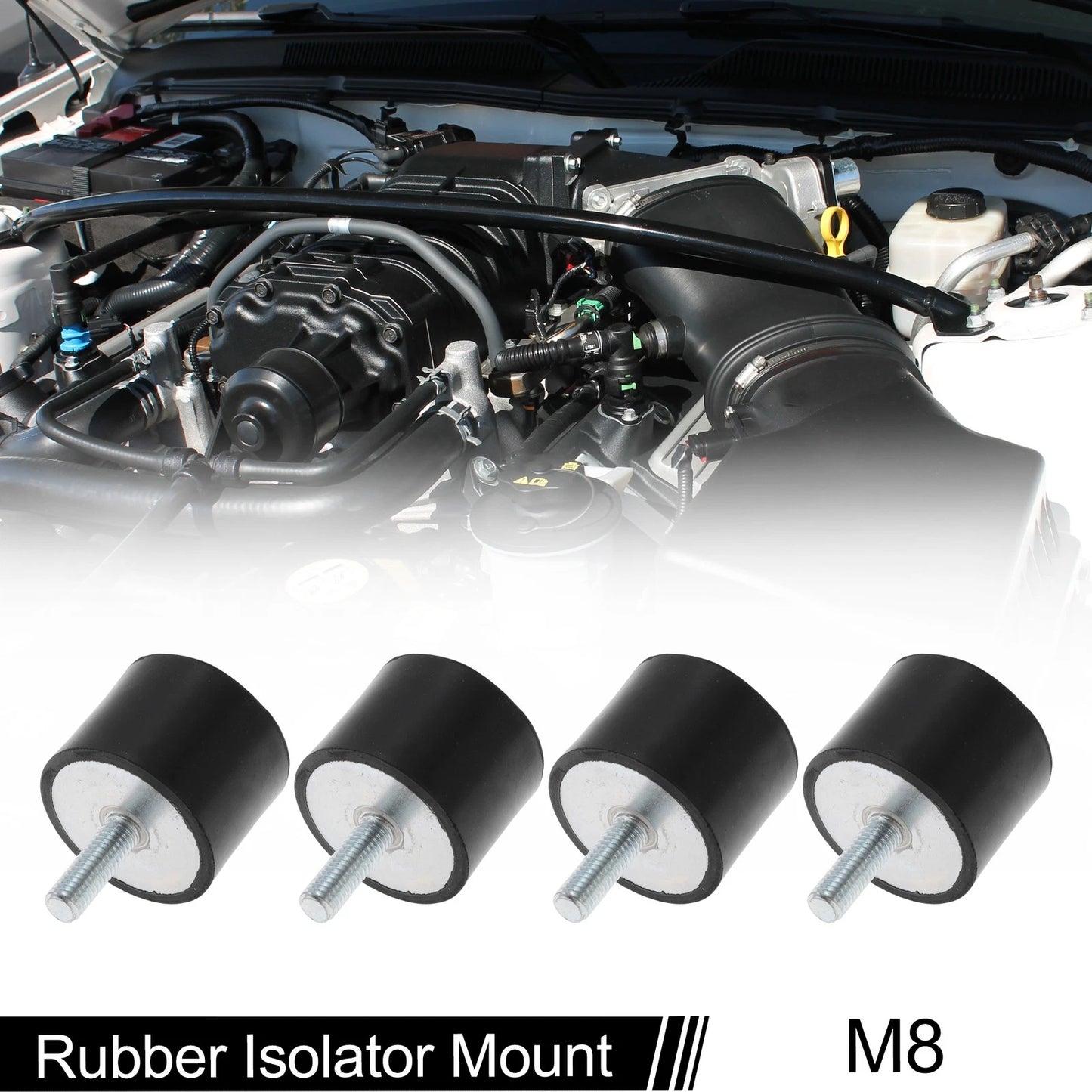 Set of 4 M8 Rubber Vibration Isolator Mounts for Shock Absorber (1.57"D)