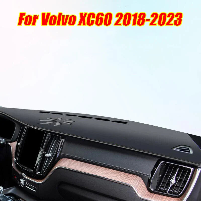 Black Leather Dashboard Cover for Volvo XC60 (2018–2023)