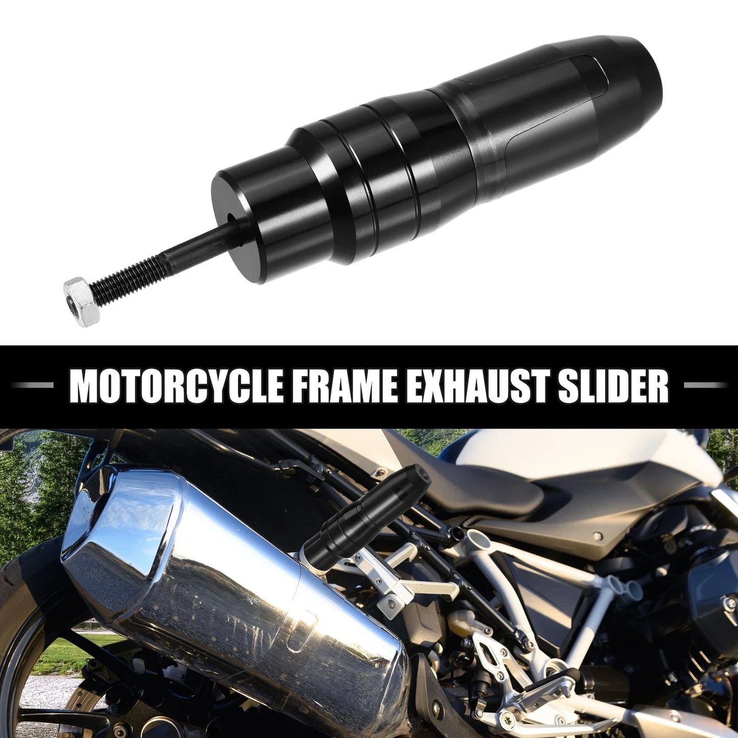 Frame Exhaust Slider Anti-Collision Protector Black for BMW R1250