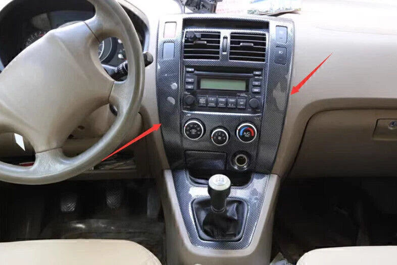 Carbon Fiber Center Console Dashboard Panel for Hyundai Tucson (2005–2009)