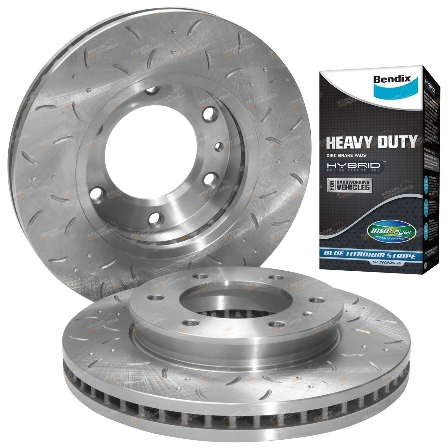 Front Slotted Dimpled Disc Brake Rotors Set for Ford Ranger (2011–2019)