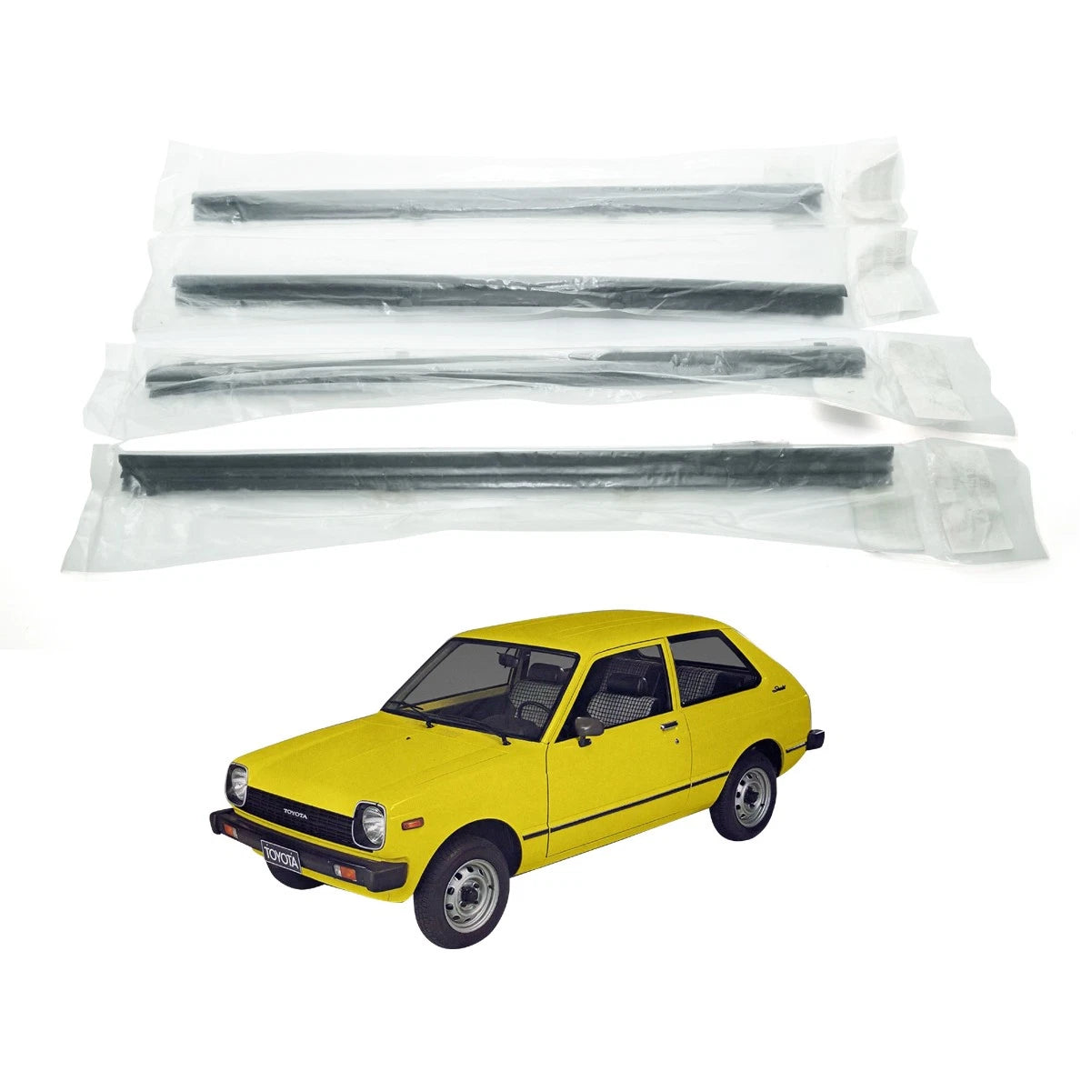 Rear Door Glass Weatherstrip for Toyota Starlet P60 KP60 KP61 KP62 (1978–1984)