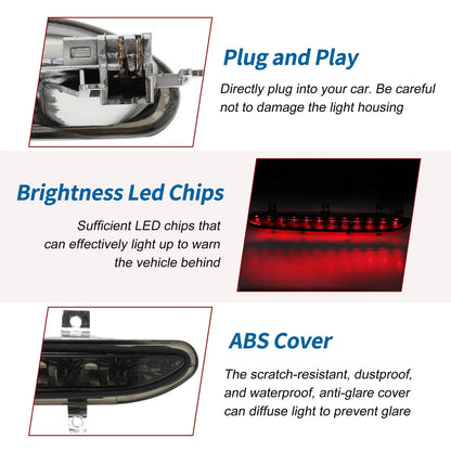 Black LED Third Brake Light for Volkswagen EOS (2006–2016) No. 1Q0945097B/1Q0945097A
