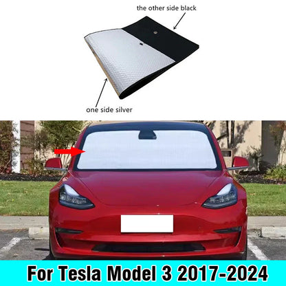 Front Windshield Interior Privacy Sunshade Cover Tesla Model 3 (2017–2024)