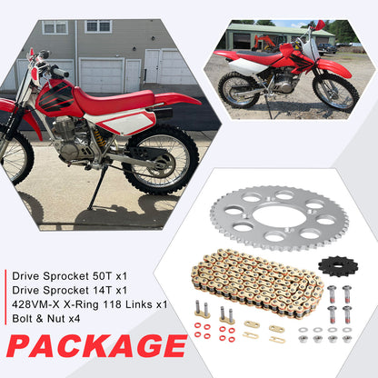 Drive Sprocket Chain Kit for Honda XR100R CRF100F (2000–2023)