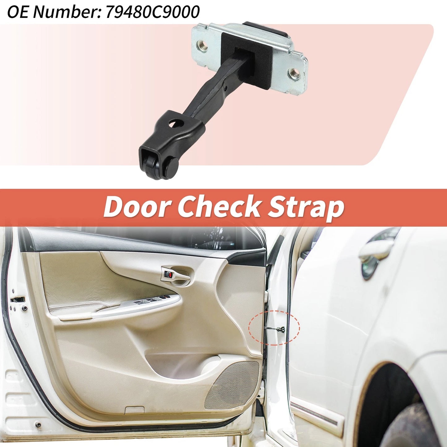 Rear Left Door Check Strap for Hyundai IX25 (2014–2019) No.79480C9000