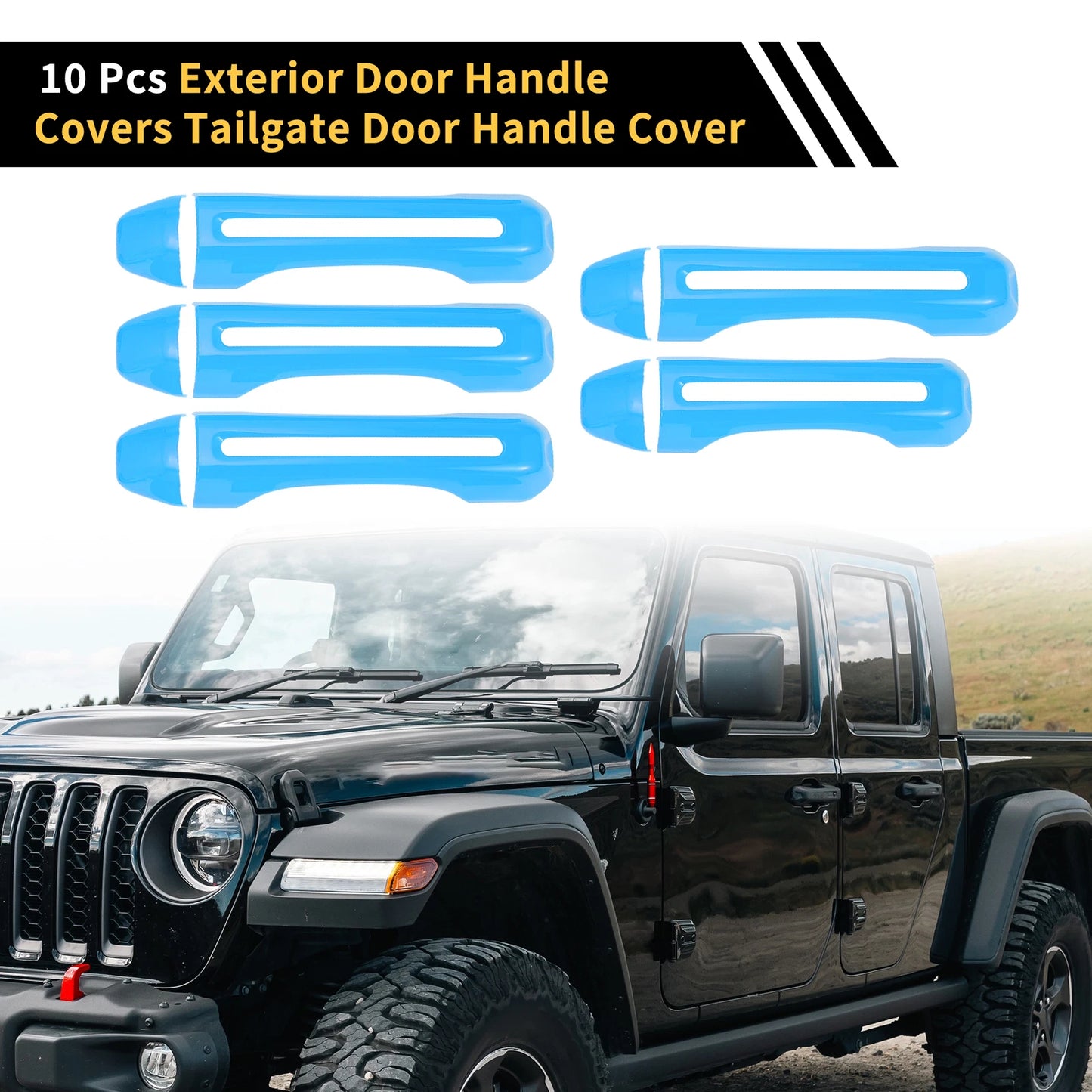 Set of 1 Door Tailgate Handle Cover for Jeep Gladiator JT (2020–2021) Light Blue