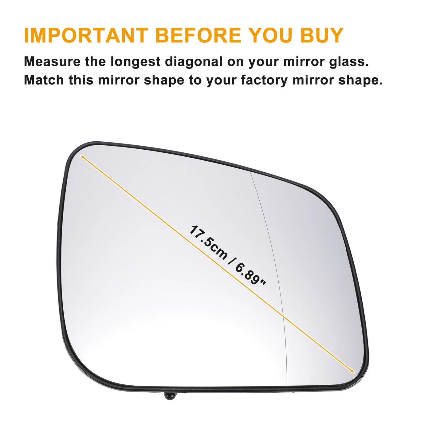 Right Side Heated White Mirror Glass for Mercedes A Class W169 W245