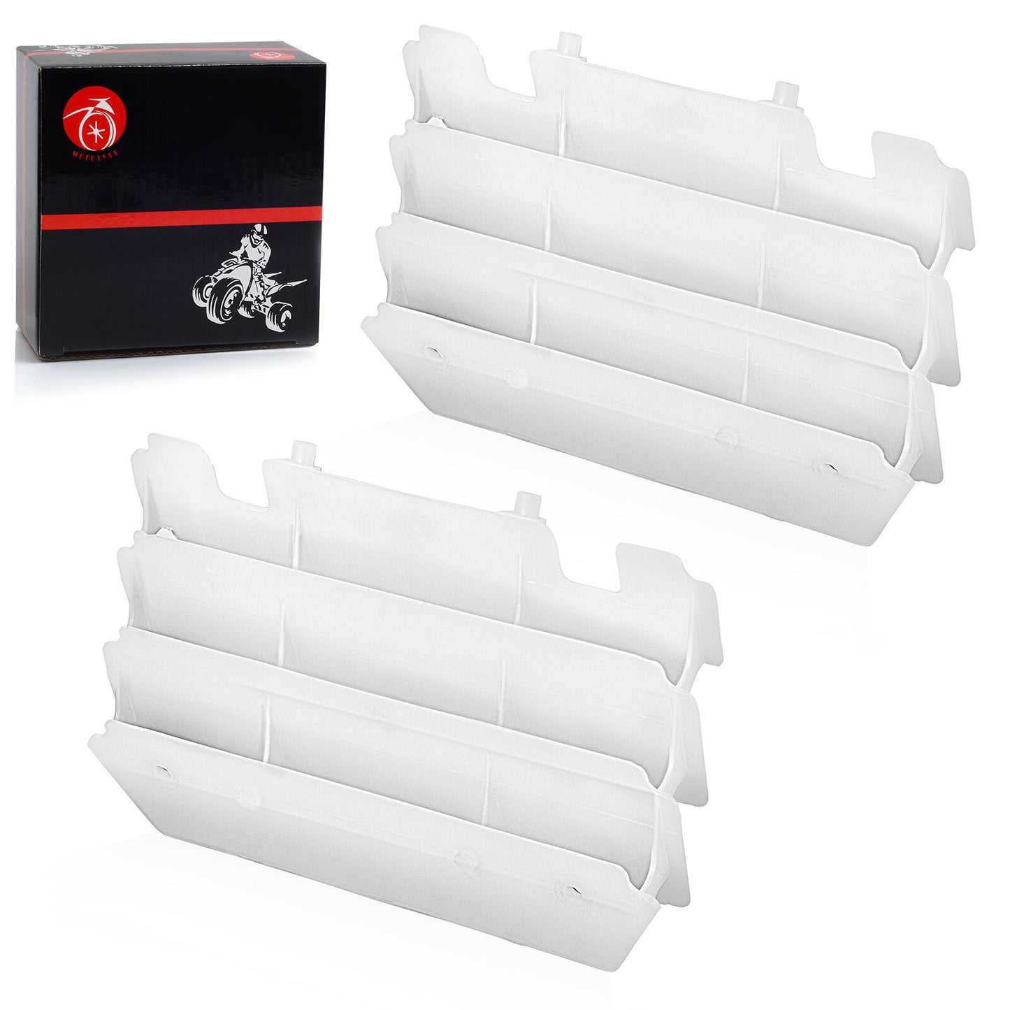 Set of 2 Radiator Covers for Kawasaki KX125 KX250 (1997–2005) White