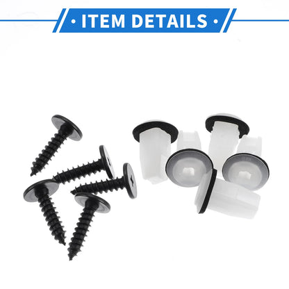 Set of 5 Fender Liner Splash Shield Bumper Cover Screw Kit for Honda Accord