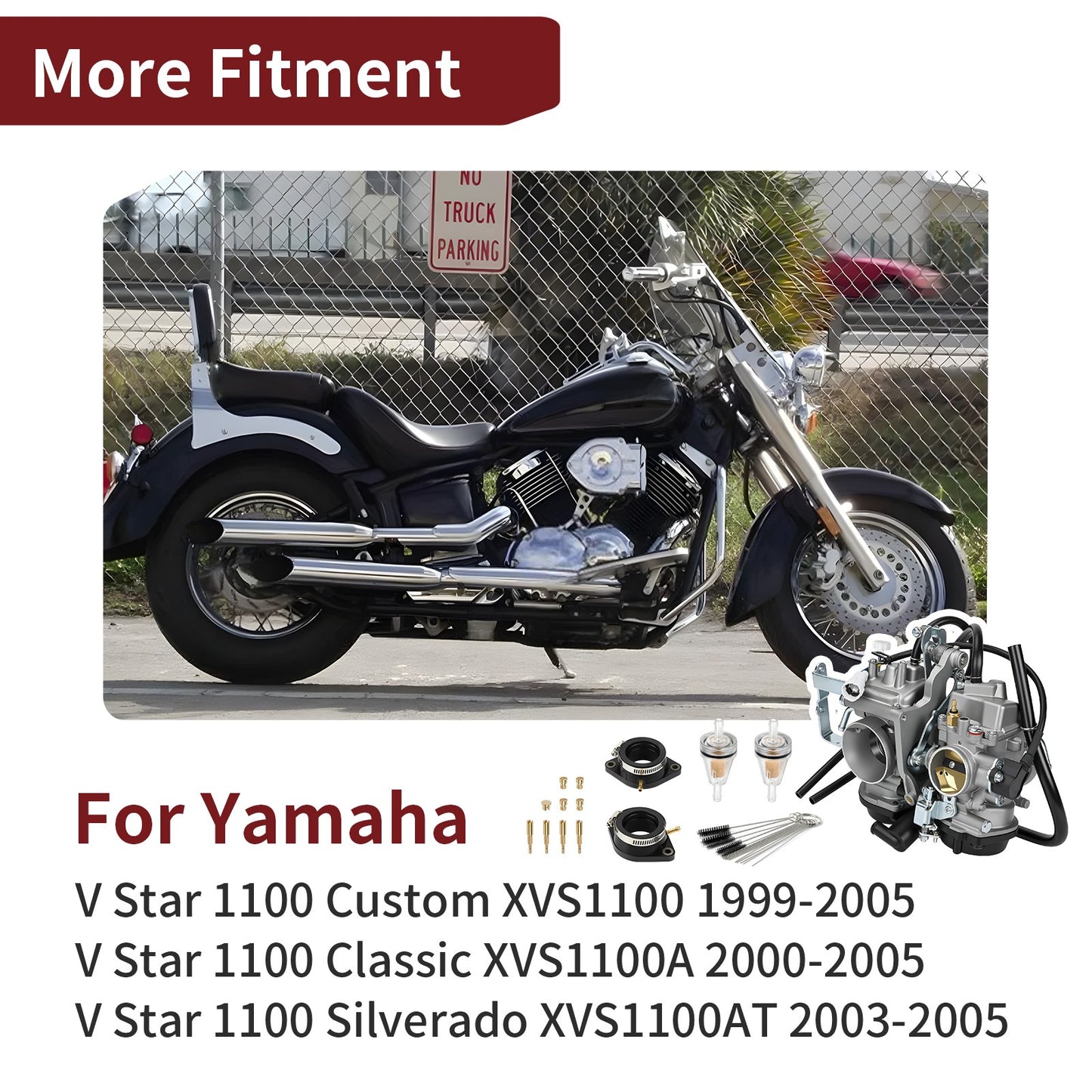 Carburetor and Intake Boot for Yamaha V Star 1100 (1999–2005)