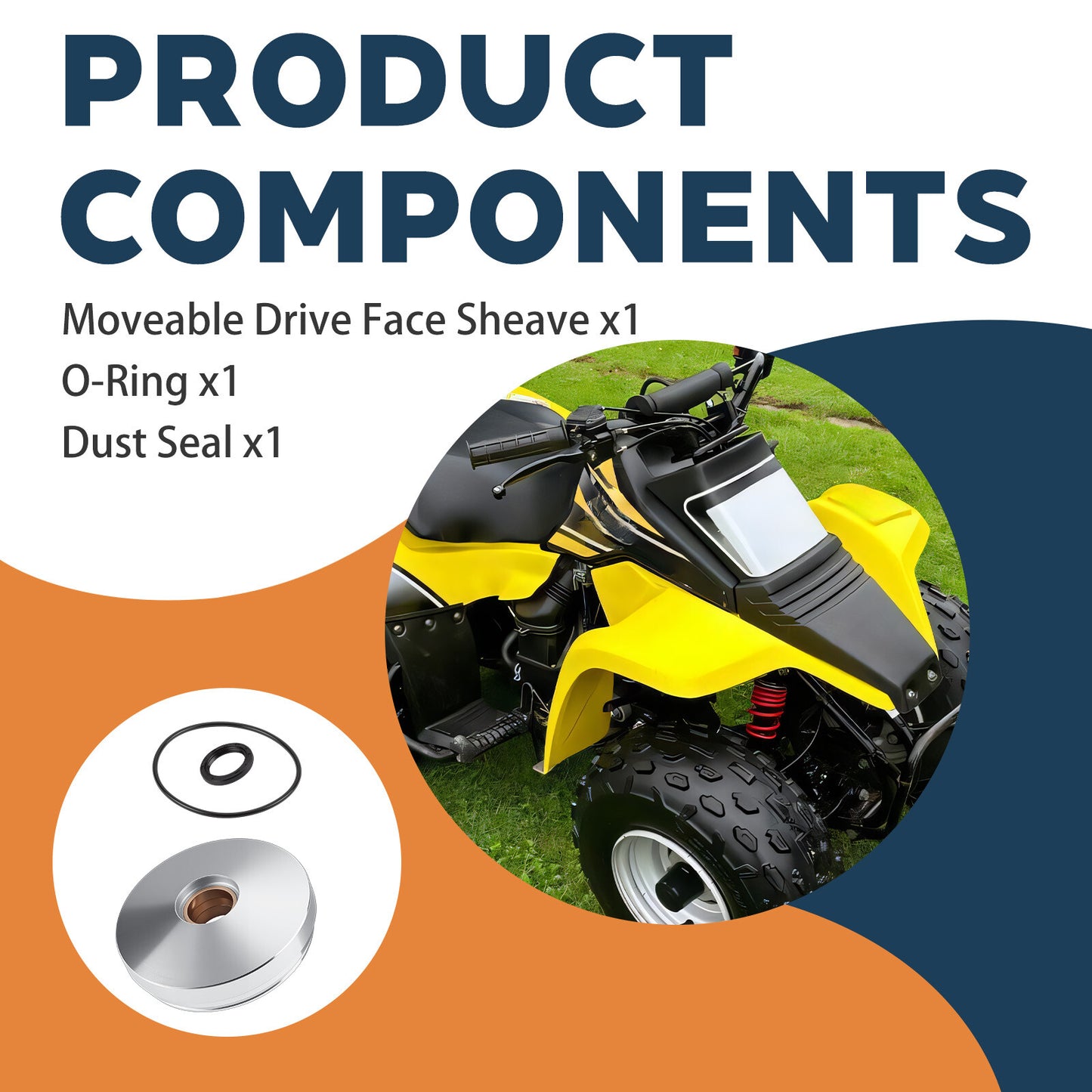 Moveable Drive Face Sheave & O-Ring Seal for Suzuki QuadSport 80 (1987–2006)