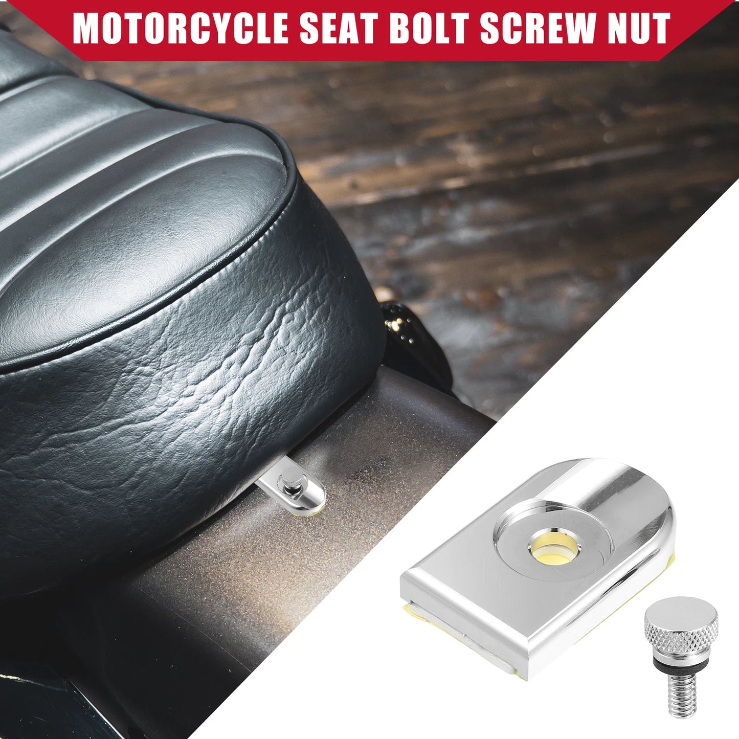 Set of 1 Motorcycle Seat Bolt Screw with Cover for Harley Davidson