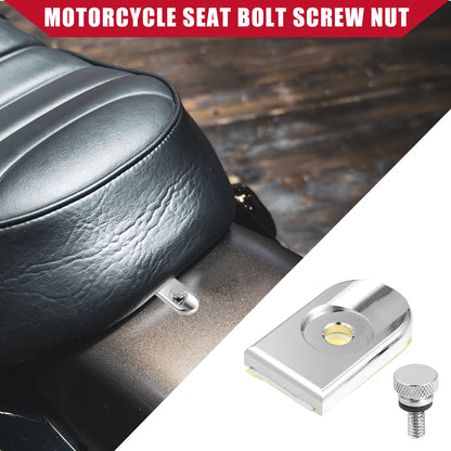 Set of 1 Motorcycle Seat Bolt Screw with Cover for Harley Davidson
