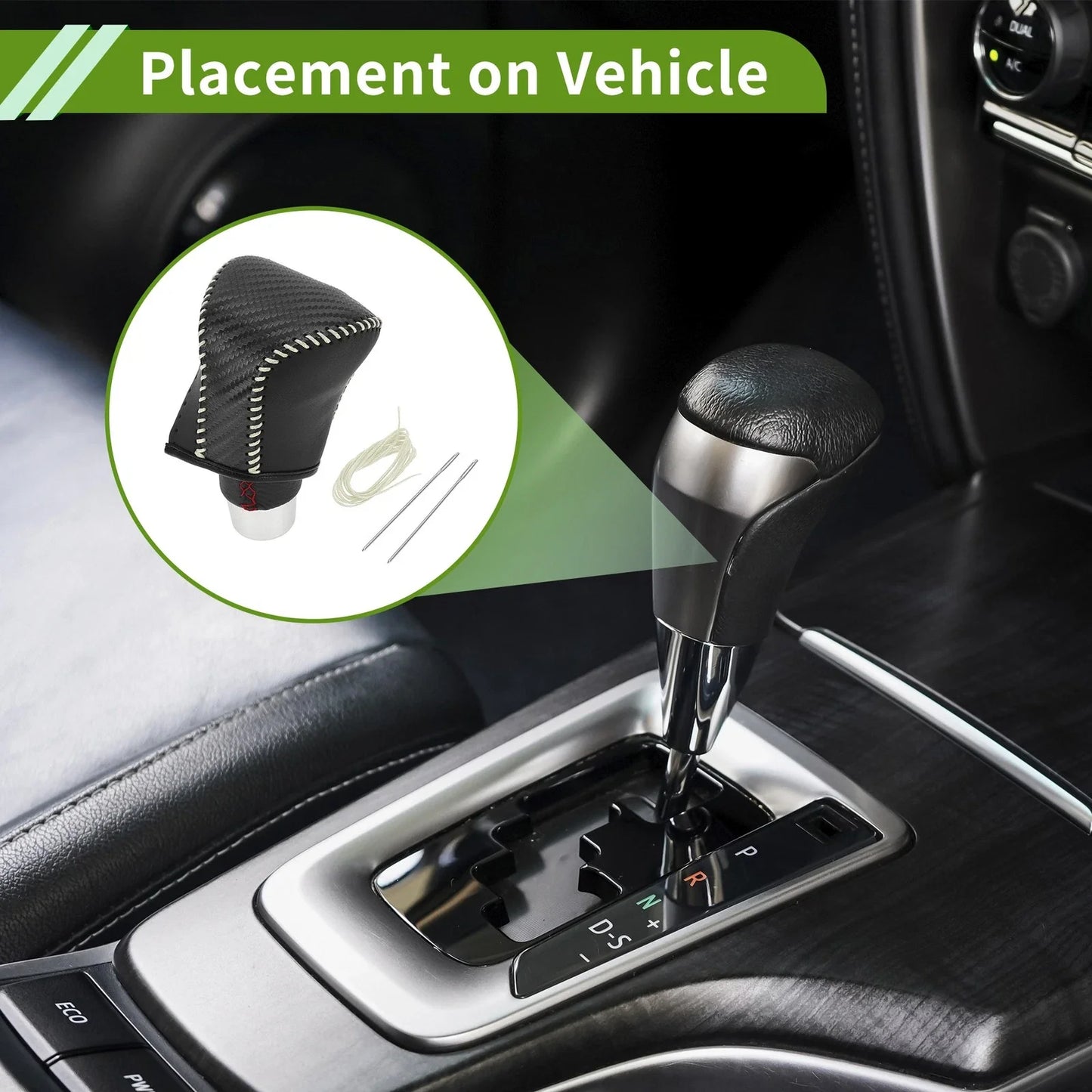 Gear Shift Knob Cover for Lexus ES300h 2018-2023 Black Carbon Fiber