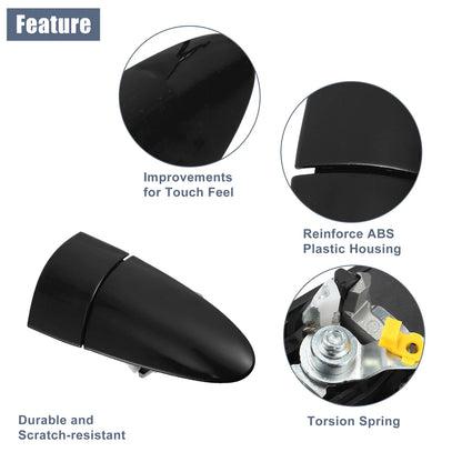 Front Right Exterior Door Handle Black for Honda CR-Z (2011-2016)