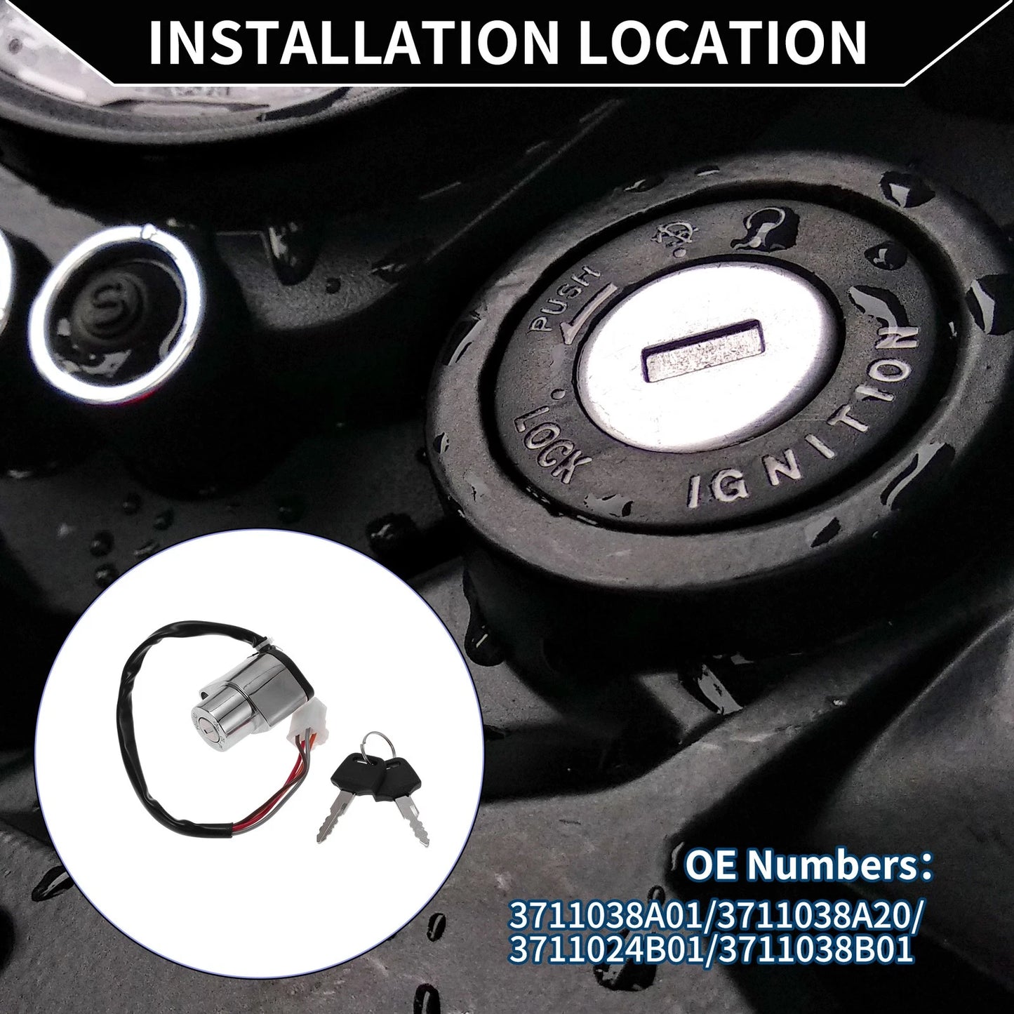 Ignition Key Switch No. 3711038A01 for Suzuki VS800 Intruder 800 (1992–2005)