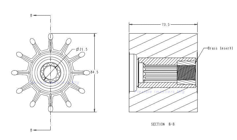 Sea Water Pump Impeller for Cummins QSB (2003–2023)