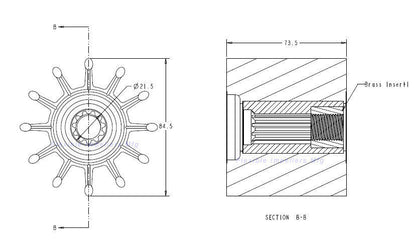 Sea Water Pump Impeller for Cummins QSB (2003–2023)