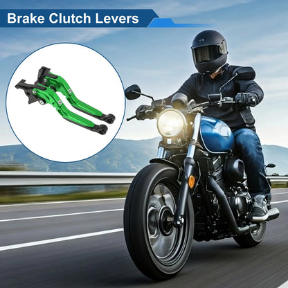 Adjustable Brake Clutch Levers for Kawasaki Z650 (2017–2023) Green Black