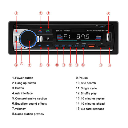Bluetooth Music Radio 1DIN Car Stereo MP3 Player for Nissan Navara (2006-2015)