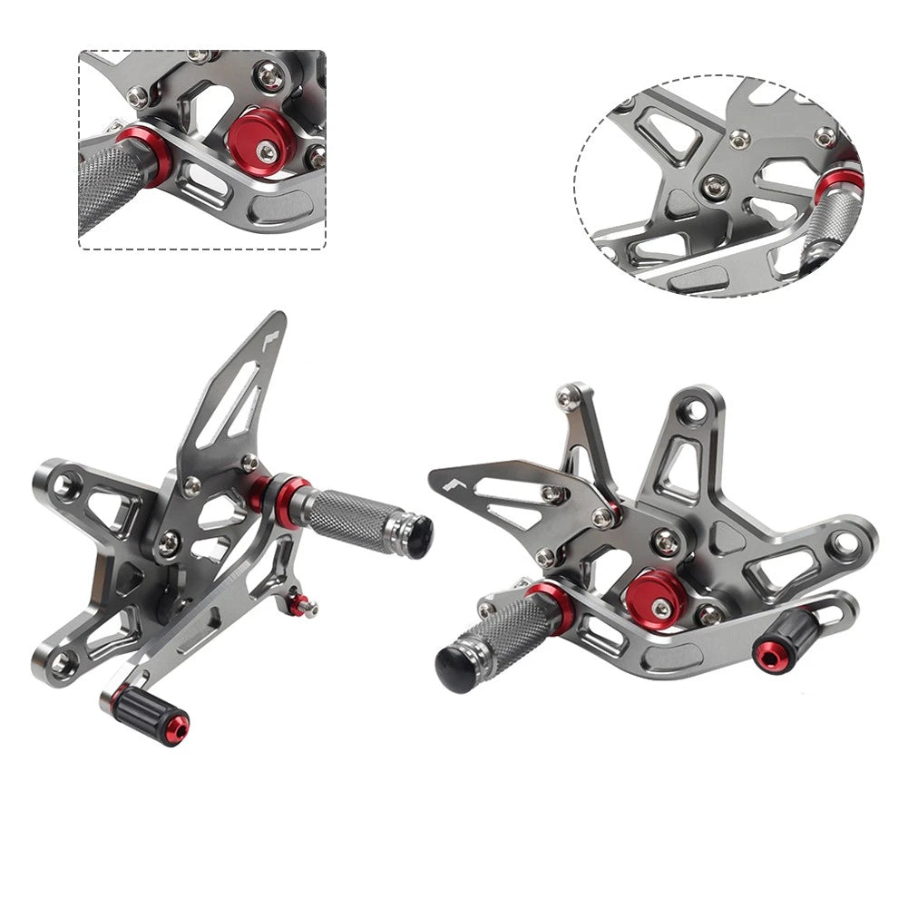 Pair Front Foot Pegs Footrest Brackets for Kawasaki Ninja ZX6R (2005–2008)