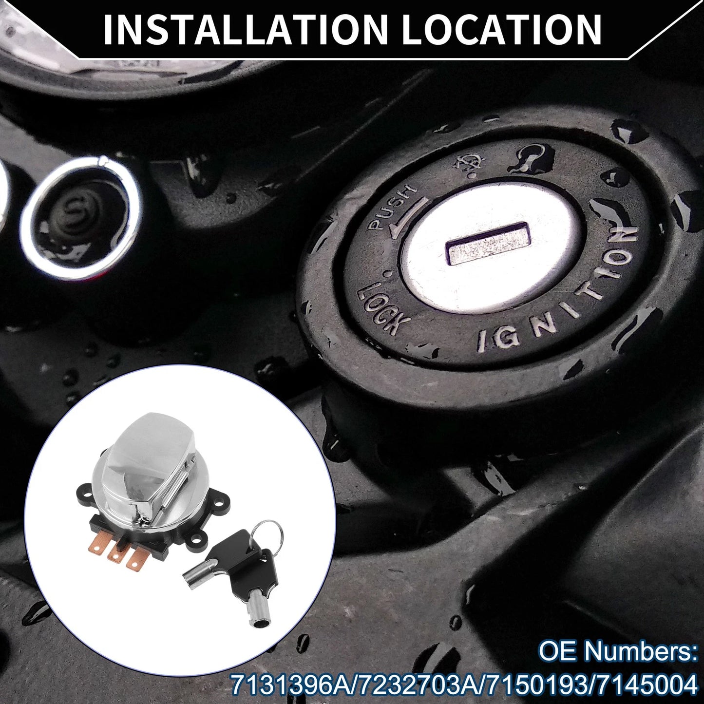 Ignition Key Switch No. 7131396A for Harley Davidson FLHP Road King Police (2007–2013)