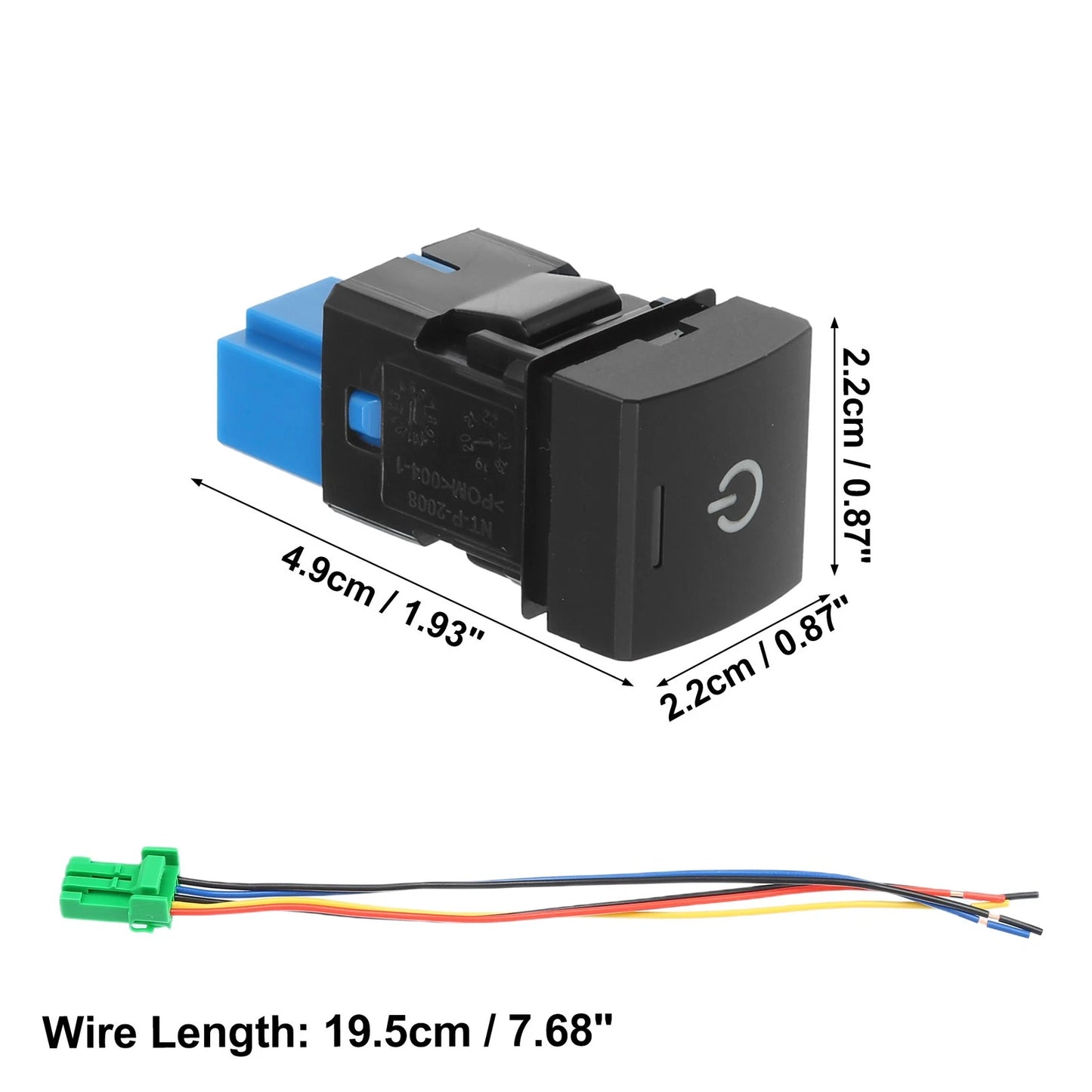Hole Expansion Port Switch with Wire for Toyota Vehicles (1 Pcs)