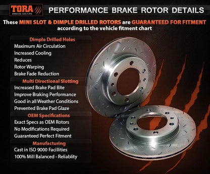 Front Slotted & Dimpled Disc Brake Rotors Set for Triton ML MN MQ (2006–2020)