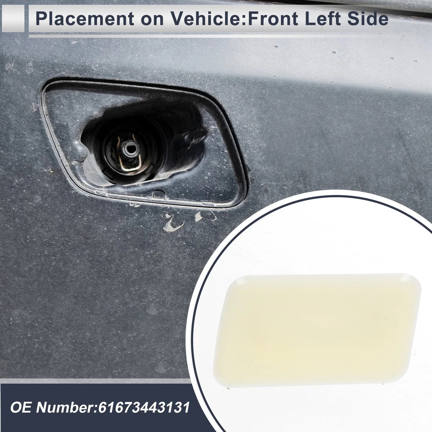 Front Left Side Bumper Headlight Washer Nozzle Cover Cap for BMW X3 Unpainted