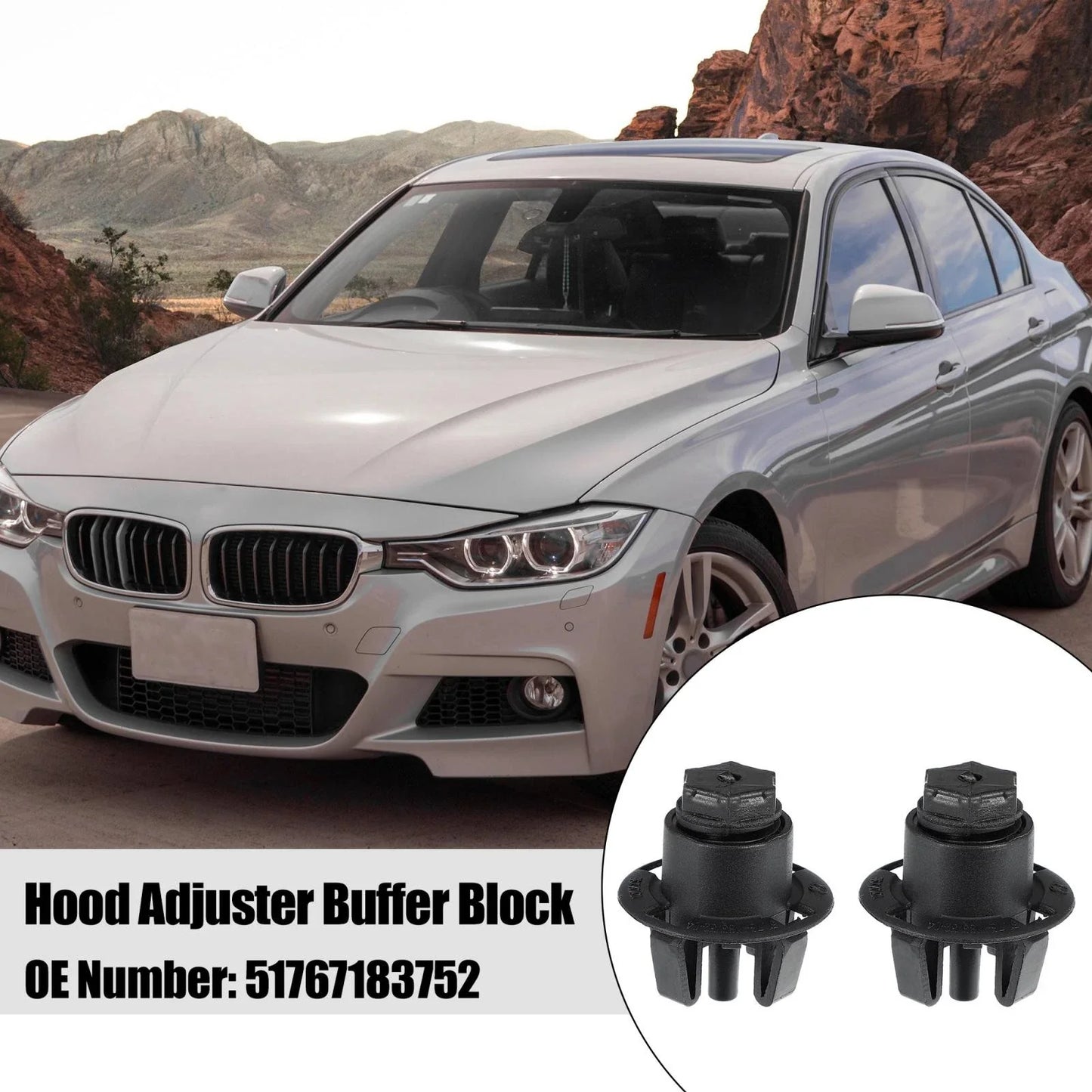 Bonnet Hood Adjuster Buffer Block for BMW Black