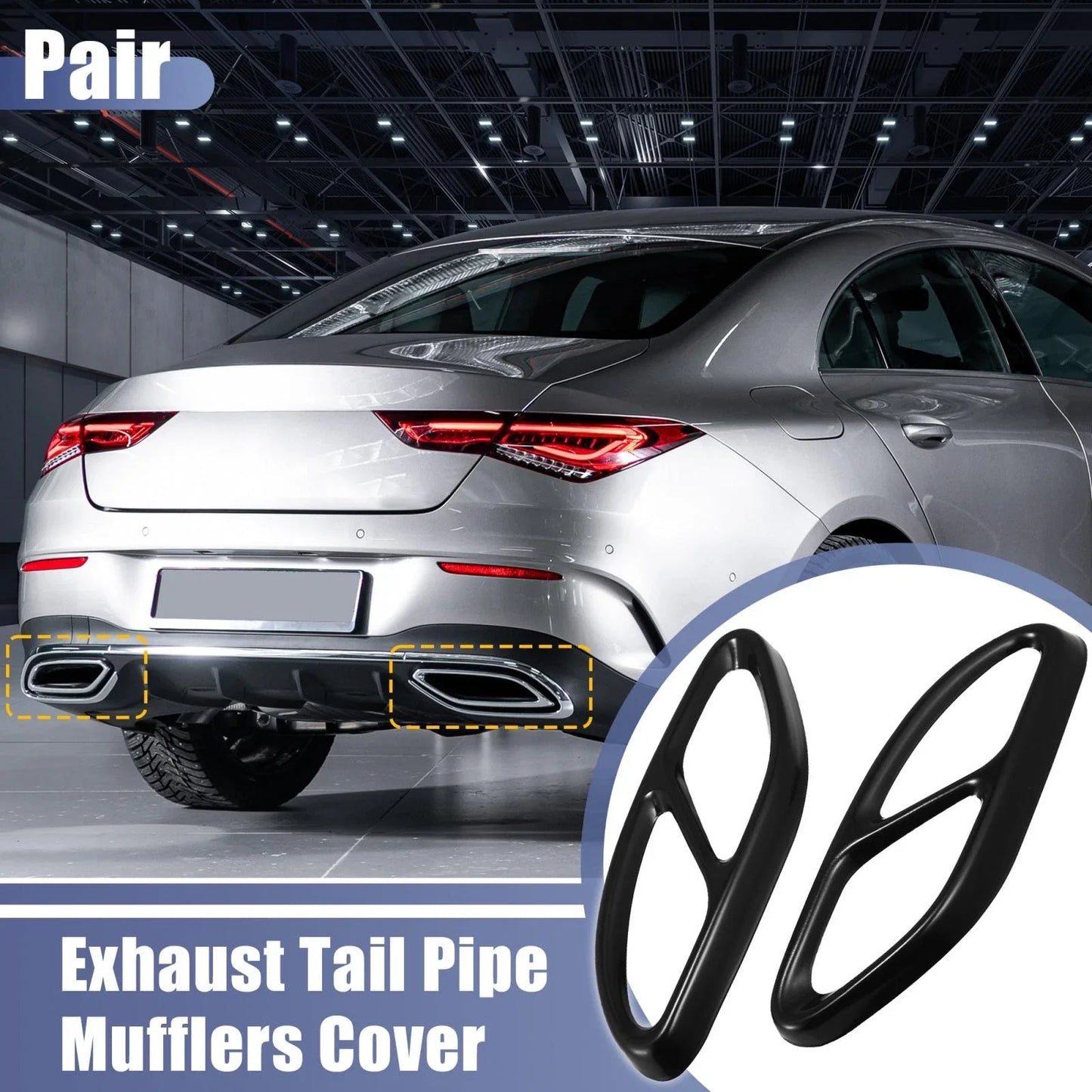 Exhaust Tail Pipe Mufflers Covers for Mercedes-Benz A Class A200 (2016-2019)