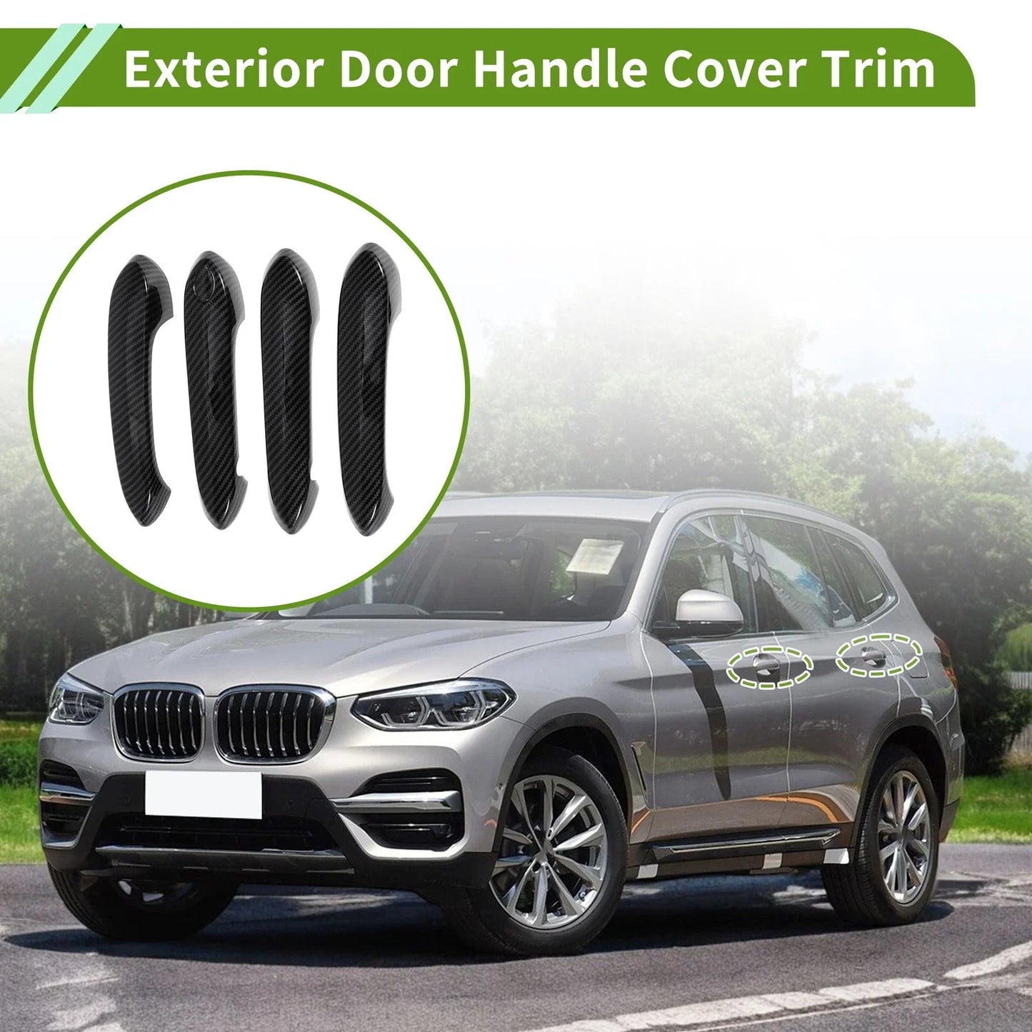 Exterior Door Handle Cover Trim Front Left/Right for BMW X3 (2018-2022)