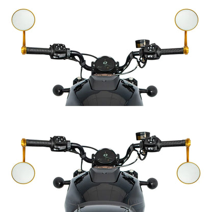 Gold Round Bar End Rearview Mirrors for Harley Sportster S (2021-2025)
