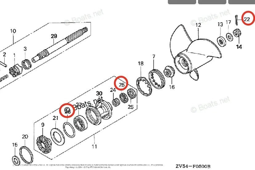 Lower Unit Oil Seal for Honda BF35A/40A/45A/50A