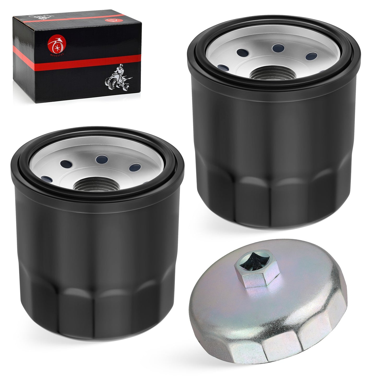 2X Oil Filter with Wrench Tool for Kawasaki Teryx KRX4 1000 (2023–2024)