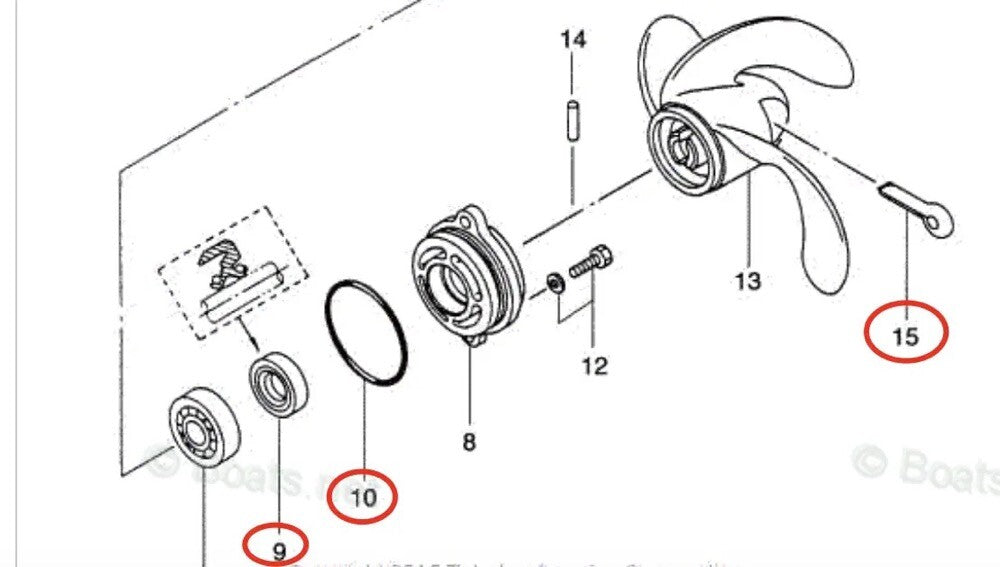 Lower Unit Oil Seal for Tohatsu 2HP 2.5HP 3.5HP