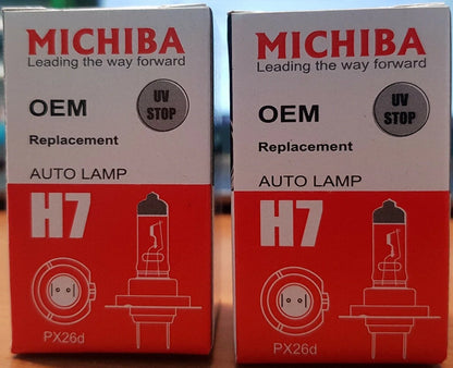 H7 Halogen Headlight PX26D 12V 100W Bulb Michiba 2 x