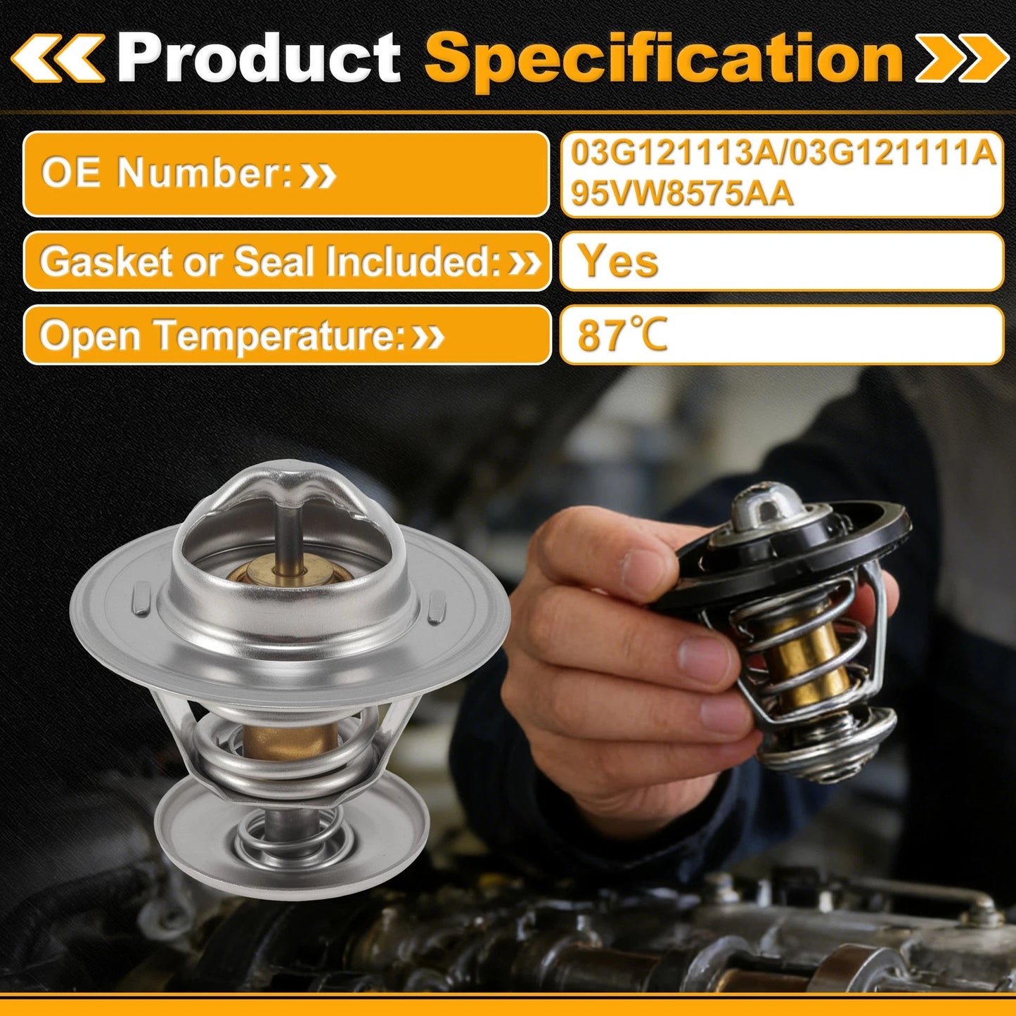 Engine Coolant Thermostat 03G121113A for Audi A3 Sportback (2005–2013)