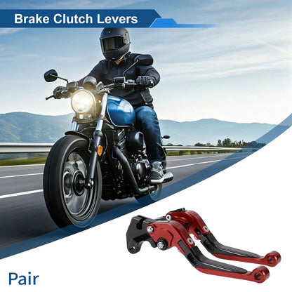 Adjustable Brake Clutch Levers for Yamaha MT125 (2014–2021) Red Black